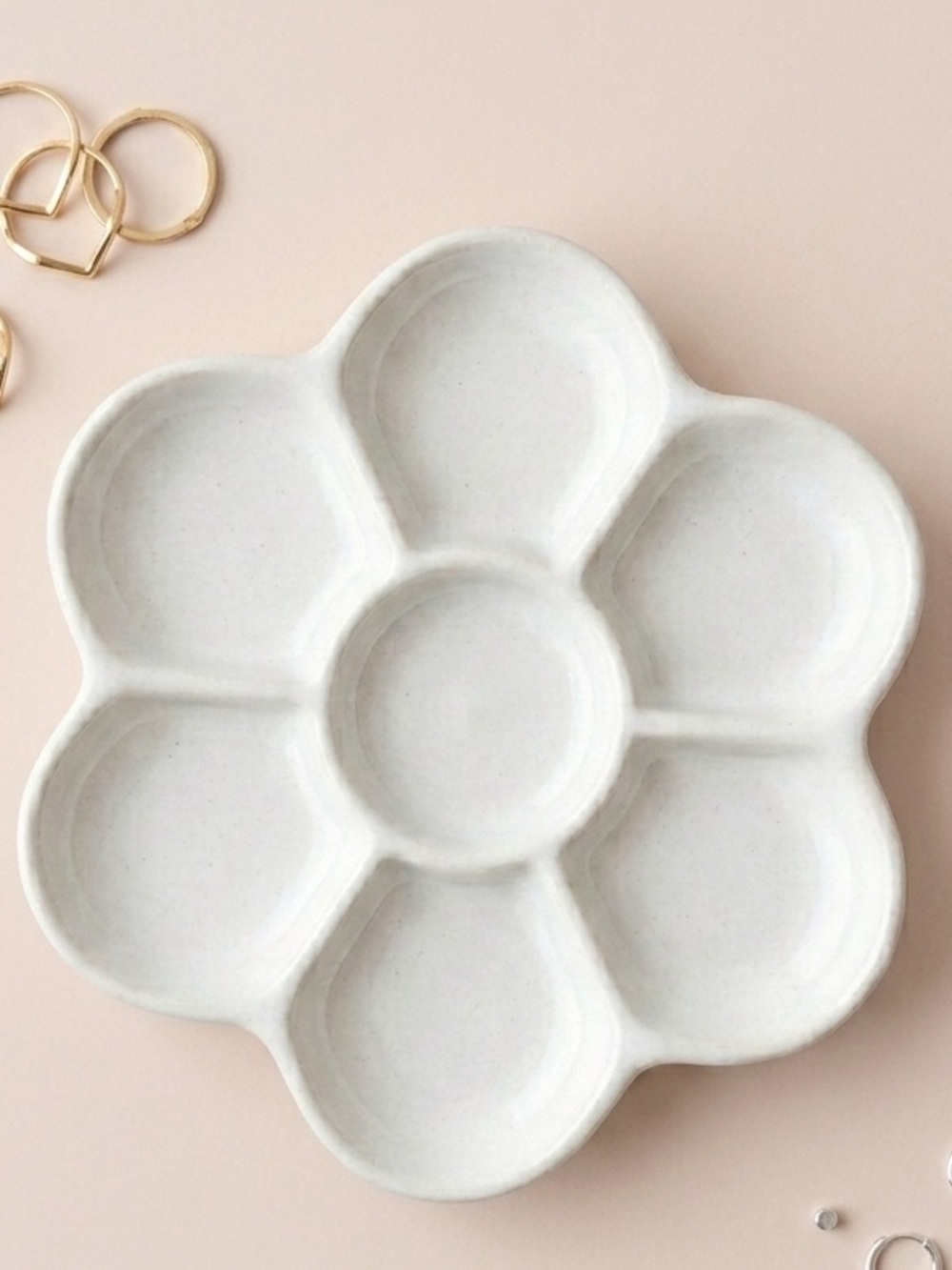 Hobby Lobby Aesthetic Ceramic Flower Paint Palette & Decor Tray
